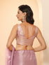 Lavender Silken Saree With Jacquard Blouse Fabric