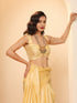 Flax Yellow Silken Saree with Jacqaurd Blouse Fabric