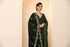 Green Posh Velvety Saree with Lace and Blouse Fabric