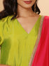 1 Pc - Fuschia Satin Dupatta with Lace