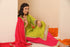 1 Pc - Fuschia Satin Dupatta with Lace