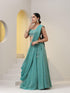 2 pc SET - Paris Woven Paisley Chiffon Skirt Saree with Pallu and Hand Embroidered Blouse Fabric