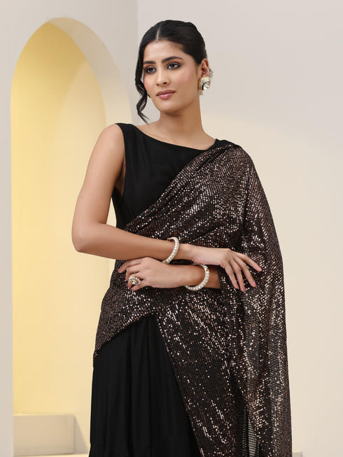 Splendour Korean Dress with Sequin Pallu