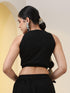 3 pc SET - Black Korean Pant Saree with Knit Blouse and Belt