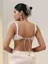 2 pc SET - Primrose Shiny Pleated Pre-Draped Saree with Pleated Blouse Fabric