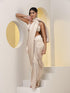 2 pc SET - Primrose Shiny Pleated Pre-Draped Saree with Pleated Blouse Fabric