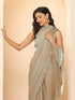 Lunar Ice Metallic Satin Saree with Blouse Fabric