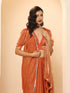 Copper Age Metallic Satin Saree with Blouse Fabric