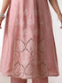 Women’s Pink Suit Set with Pant | 2 Pc Set, A-Line, Schiffli Embroidery on Front Panel, Sleeveless, Work Wear, Casual (PRF'T Lux Duchess Satin Fabric)