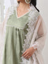 Women’s Cream Cut Work Edge Organza Dupatta | 1 Pc, Cut Work Embroidery, Festive Party Wear