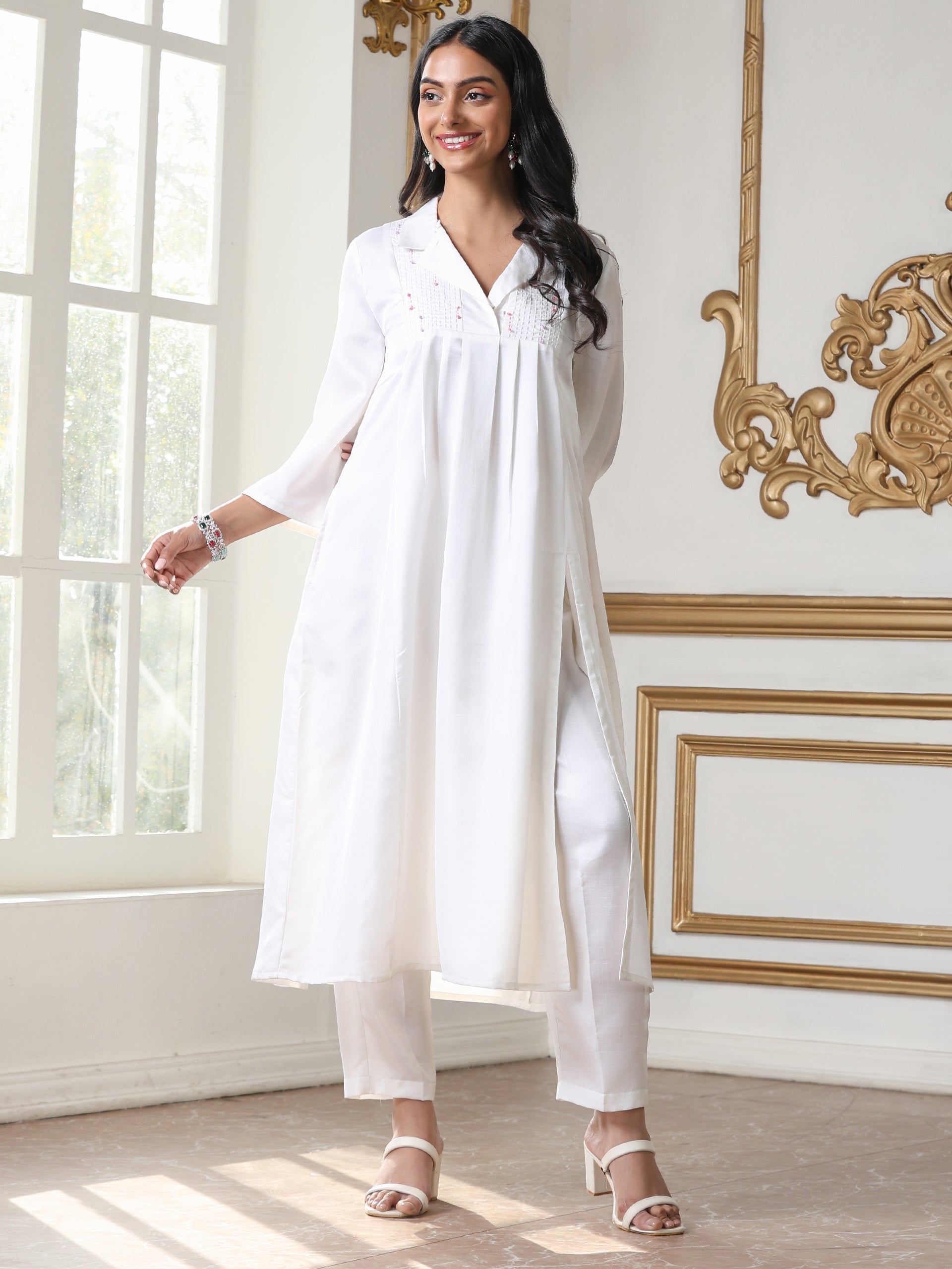 Women’s White Pant | 1 Pc, 100% Cotton Cambric Fabric, Workwear ,Casual Wear