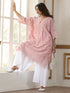 Women’s Pink All Over Schffli Kurta | 1 Pc, Easy Fit, Allover Schiffli Embroidery, Work Wear, Festive Party Wear (PRF'T Lux Duchess Satin Fabric)