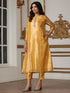 Women’s Banarasi Haldi Suit Set with Pant | 2 Pc Set, Banarasi Tissue Fabric, Hand Embroidery & Bead Detailing, 3/4th Sleeves, Festive Party Wear