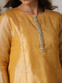 Women’s Banarasi Haldi Suit Set with Pant | 2 Pc Set, Banarasi Tissue Fabric, Hand Embroidery & Bead Detailing, 3/4th Sleeves, Festive Party Wear
