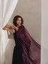 Black and Pink Impression Georgette Saree