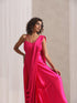 All is Well - Dress Saree with Adjustable Straps in Fuschia Satin