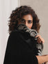 Women's Juicy Black Velvet Dhoti and Jacket with Embroidery and Blouse 3 Piece Set | Jacket Style, Round Neck, Full Sleeves, Dhoti, Festive Wear, Party Wear (Velvet)