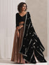 Hand Beaded Stripes Black Shawl