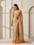 Chameleon Ombre Stripes Chiffon Printed Saree with Pendants