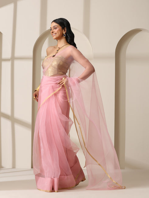 Pink Cloud Organza Saree