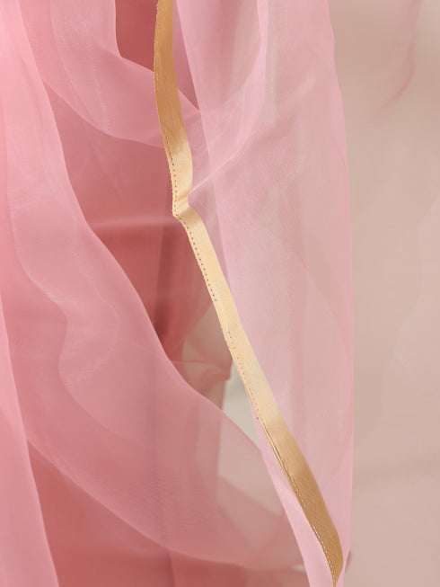 Pink Cloud Organza Saree