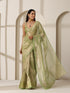Lemon Green Banarasi Tissue Saree with Blouse Fabric