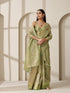 Lemon Green Banarasi Tissue Saree with Blouse Fabric
