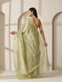 Lemon Green Banarasi Tissue Saree with Blouse Fabric