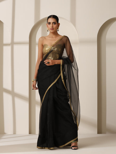 Black Cloud Organza Saree