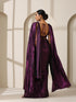 Punk Couture Purple Saree With Self Fabric Blouse