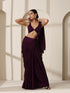 Purple Rain Satin Saree with Blouse Fabric