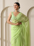 Light Green Rahet Hand Chikankari Saree with Blouse Fabric