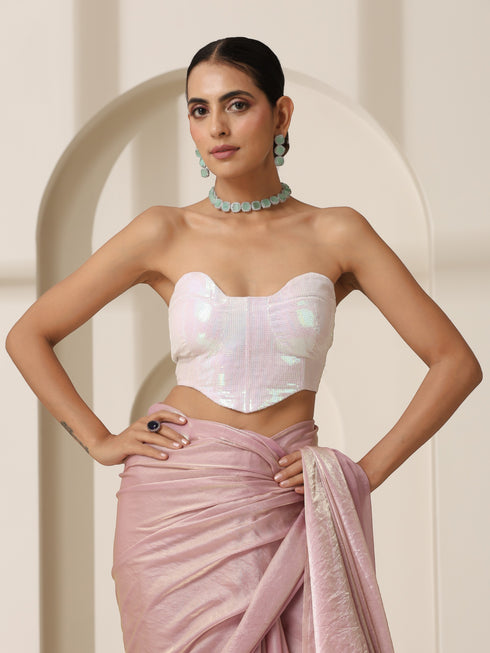 Irridescent Sequin Corset Blouse