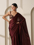 Chocolate Chiffon Saree with Gold Chocolate Blouse Fabric