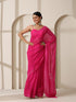 Fuchsia Rahet Hand Chikankari Saree with Blouse Fabric