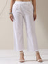 2-Piece Mellow Linen Blend Overlap Kurta Set – Japanese-Inspired Hand-Stitched Top with White Cotton Pants | Elegant Women’s Co-ord