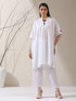 Women's White Cotton Kurta with Red Heart & Pants | 2 Pc Set, Easy Fit, Playful Everyday Ethnic Co-ord