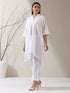 Women's White Cotton Top with Japanese Overlap & Pearl Detailing | 1 Pc, Elegant Fusion Wear, Minimal Chic