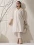 Women’s Chanderi Cotton Kurta & Slip | 2 Pc Set, Collared Neck, Light Festive, Workwear Ready