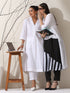Black & White Triangle Kurta Set for Women – 2-Piece Striped Kurta with Pants | Indo-Western Ethnic Wear