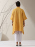 Women's Mellow Linen Blend Top with Japanese Overlap & Hand Stitching | 1 Pc, Artisanal Detail, Contemporary Minimal Wear
