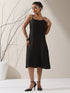 Women's Black Embroidered Net Overlay with Black Dress | 2 Pc Set, Noughts & Crosses Design, Elegant Layered Look