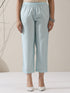 2-Piece Blue AirSkin Kurta Set for Women – Japanese-Inspired Design with Pearl Detailing & Matching Pants