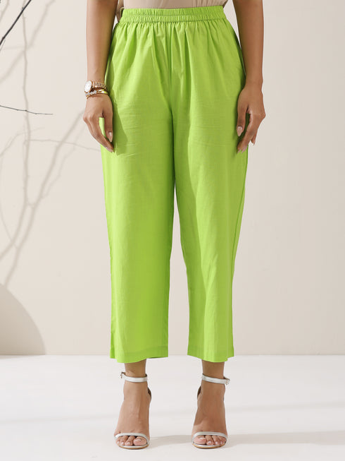 2-Piece Sinful Green Kurta Set for Women – Japanese-Inspired Design with Silver Beads & Matching Pants | Elegant Ethnic Co-ord