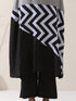 Women's Grey & Black Triangle Kurta with Striped Detailing and Pants | 2 Pc Set, Modern Ethnic Co-ord, Contemporary Color Block Style