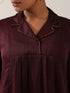 Women's Chocolate Prf't Lux Bib Collar Kurta with Bead Detailing & Pants | 2 Pc Set, Luxe Ethnic Co-ord, Rich Festive Ensemble