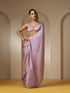 Lilac Tiger Satin Chiffon Saree with Self Blouse Fabric