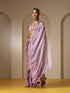 Lilac Tiger Satin Chiffon Saree with Self Blouse Fabric