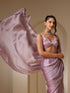 Lilac Tiger Satin Chiffon Saree with Self Blouse Fabric