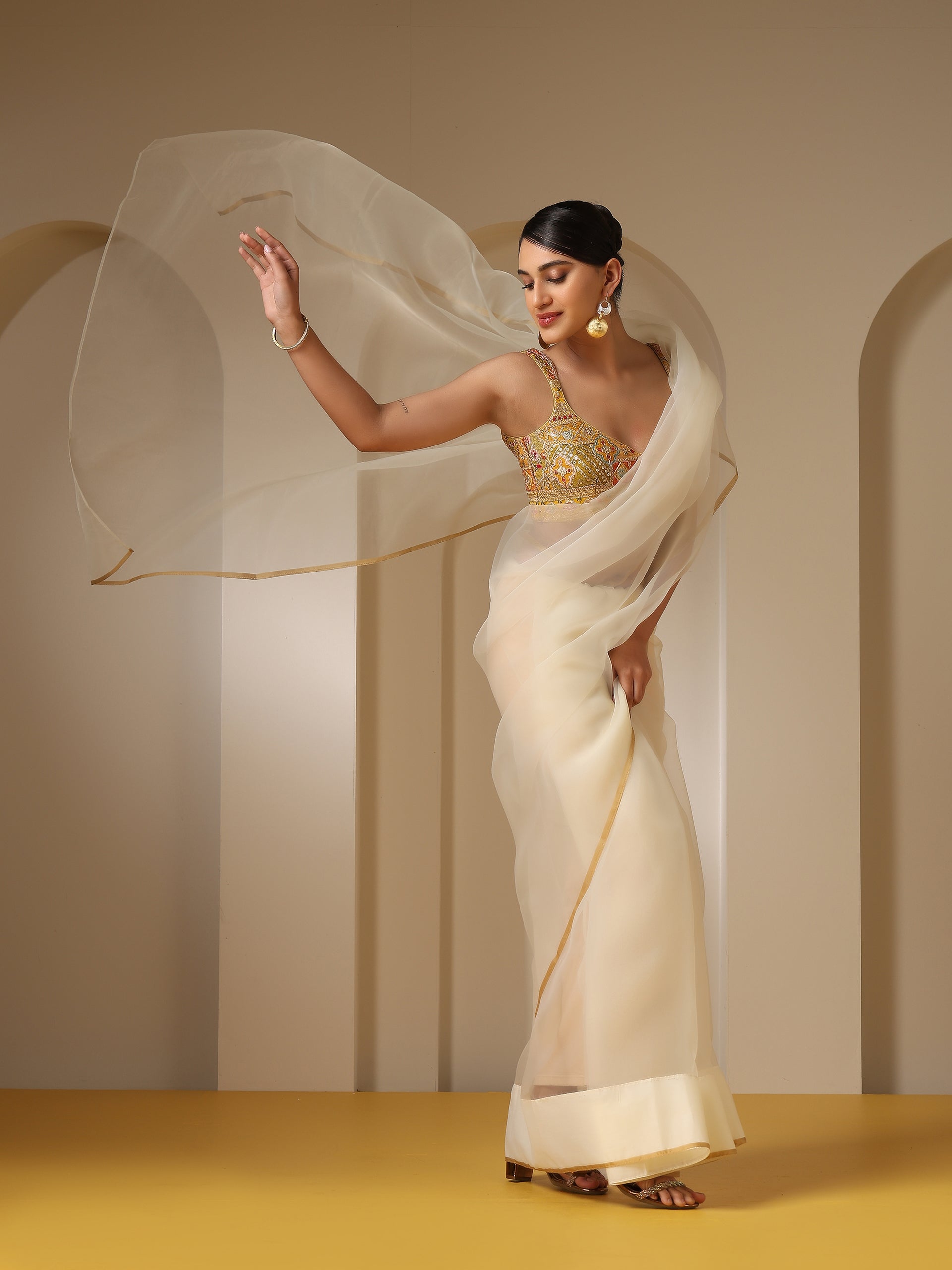 Morning Dew Organza Cloud Saree